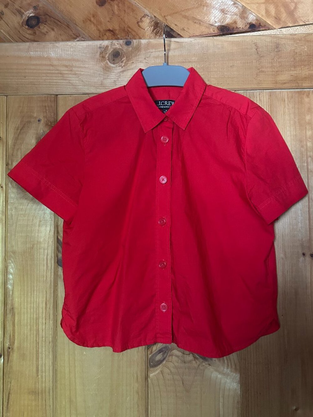 J. Crew Red Gamine Short-Sleeve Top (Size 0) - Like New!